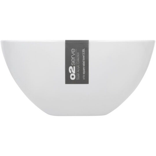 O2 Serve Square Salad Bowl White 3.35l